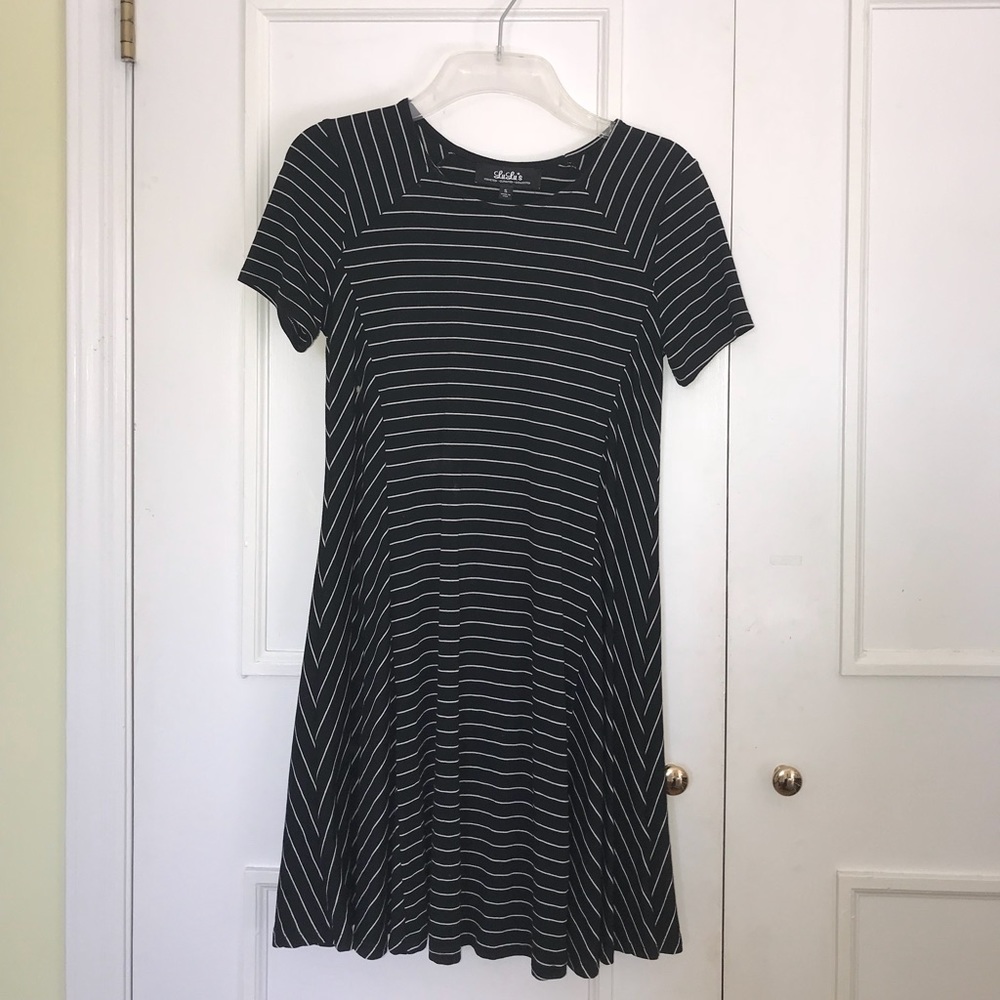 Lulu’s pin stripe black and white t-shirt dress